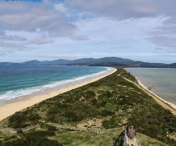 View from the lookout on Bruny Island Neck