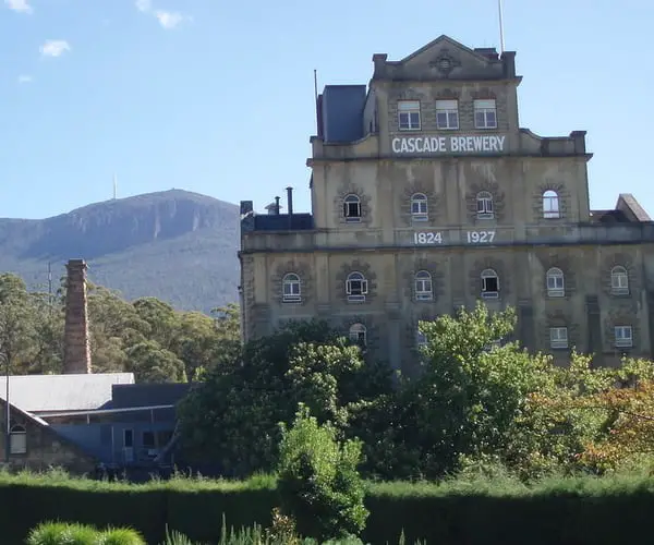 Cascade Brewery with Mount Wellington in the background, in South Hobart Tasmania.