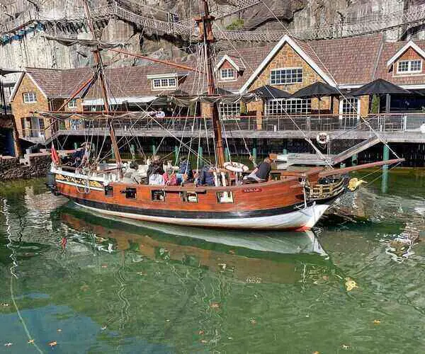 Ship and restaurant at Penny Royal in Launceston