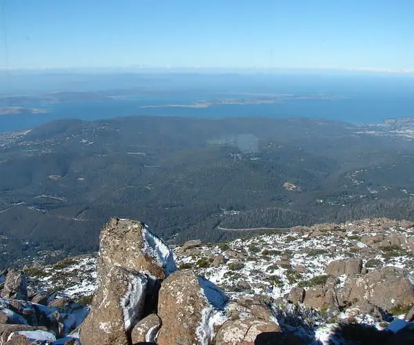 snow near Hobart at Mount Wellington