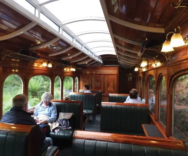 Classy, classic cabins on the West Coast Wilderness Railway at Queenstown Tasmania