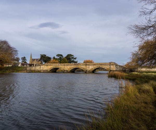 Ross Bridge and church background