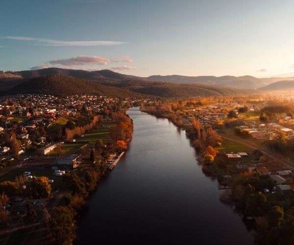Derwent River in New Norfolk Tasmania