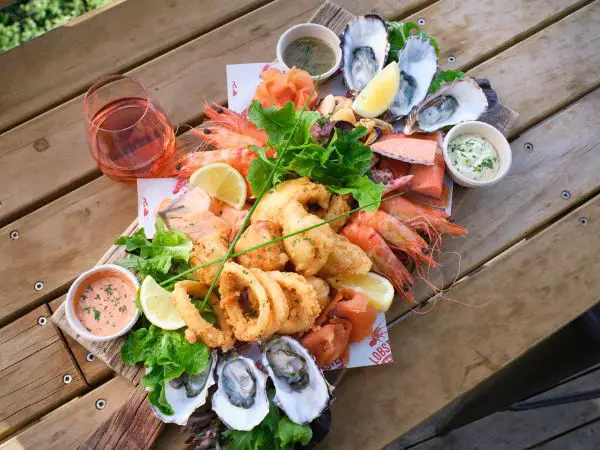 Seafood platter at The Lobster Shack Tasmania in Bicheno